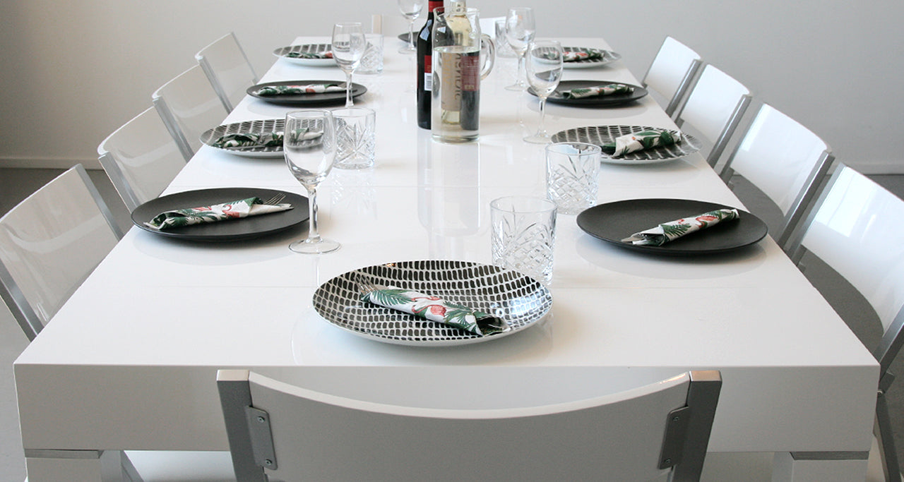 AMICO Extendable Dining Table - 4 Leaves Material | Space Saving Furniture Australia