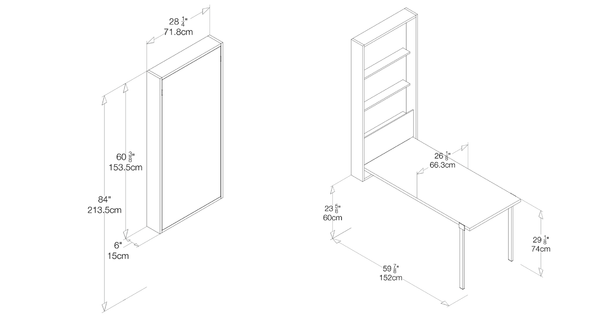 Intimo Wall Table Line | Space Saving Furniture Australia